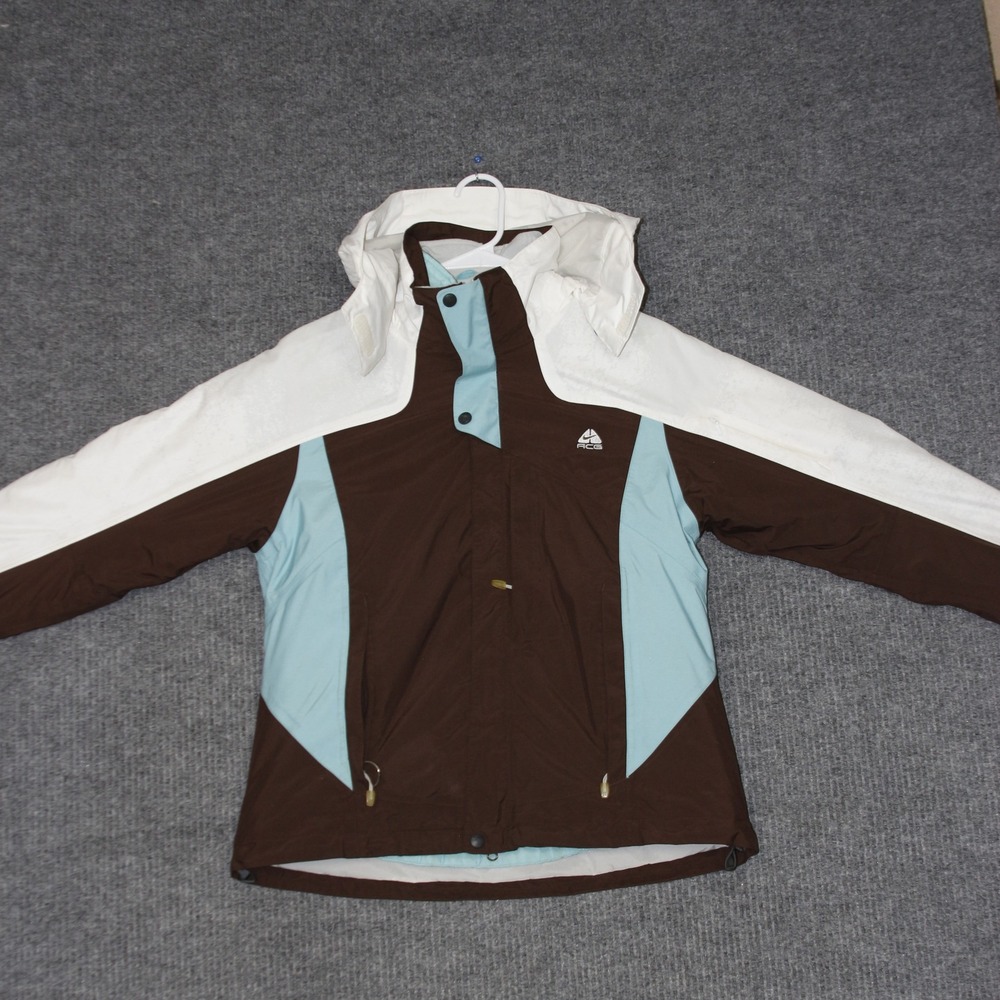 Nike ACG Jacket Kids S Brown Blue White Ski Snowboard 3 in 1 Layered Outerwear